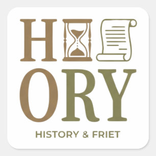 History Teacher Typography Design Square Sticker