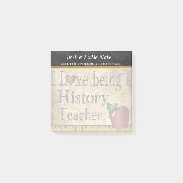 History Teacher | Vintage Style Post-it Notes (Front)