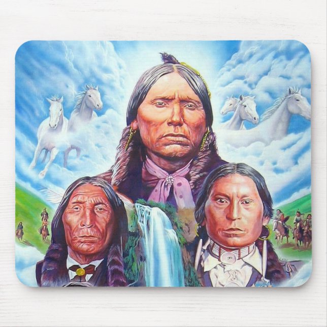 History Template Indian Chiefs Native Americans Mouse Pad (Front)