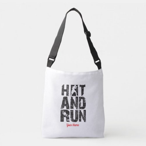 Hit And Run Boxer Silhouette Combat Sports Typogra Crossbody Bag
