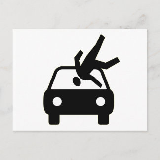 Hit By Car Postcard