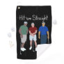 Hit 'em Straight digitally drawn golfers Black Golf Towel