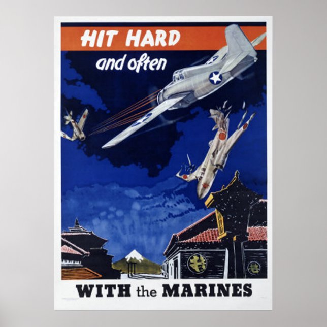 Hit Hard And Often With The Marines Poster (Front)