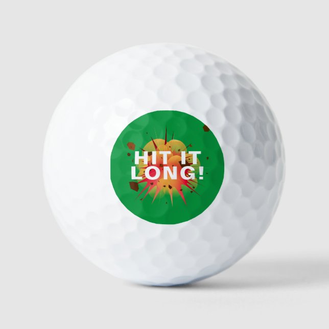 HIT IT LONG! Customized Swing Thought Golf Ball (Front)