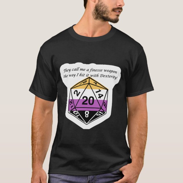Hit It with Dexterity-Nonbinary T-Shirt (Front)