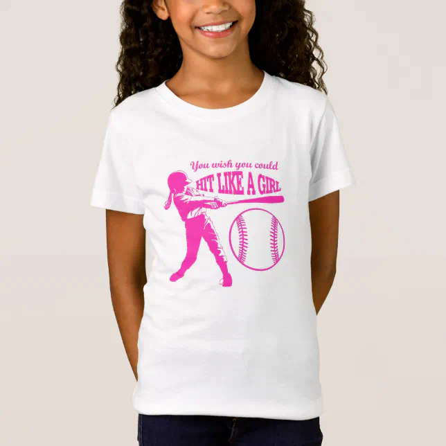 Hit Like A Girl Baseball T TShirt Zazzle