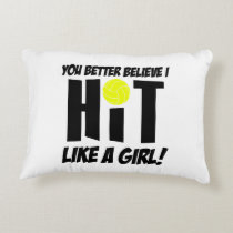 hit like a girl volleyball accent pillow