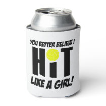 hit like a girl volleyball can cooler