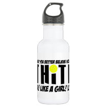 hit like a girl volleyball stainless steel water bottle