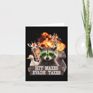 Hit Maxes Evade Taxes Funny Gym Bodybuilding Lifti Card