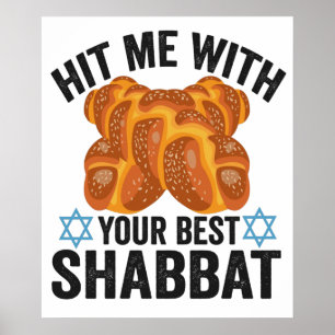 Hit me With Your Best Shabbat Funyn Hanukkah Food Poster