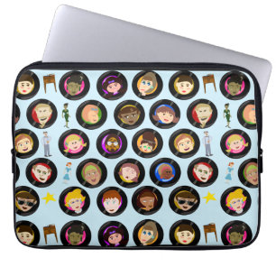 Hit Parade Oldie Records Cartoon Character Vinyl Laptop Sleeve