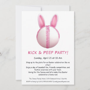 Hit & Peep Party – Easter Baseball Invitation