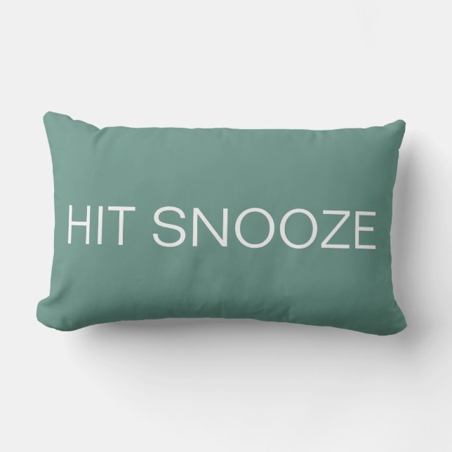 Hit Snooze - Beryl Green Lumbar Pillow (Front)
