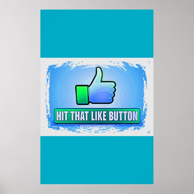 Hit That Like Button Invitations & Announcements Poster (Front)