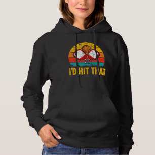 Hit That with Paddle Pickleball Player Coach Retro Hoodie
