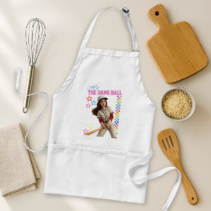 Hit The Dang Ball Funny Baseball Mom Doll Face Adult Apron