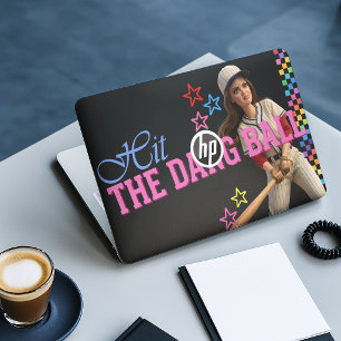Hit The Dang Ball Funny Baseball Mom Doll Face HP Laptop Skin