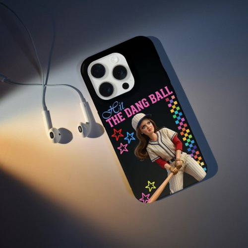 Hit The Dang Ball Funny Baseball Mom Doll Face iPhone 15 Pro Case