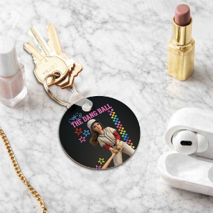 Hit The Dang Ball Funny Baseball Mom Doll Face Keychain