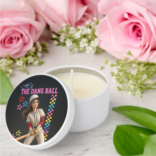 Hit The Dang Ball Funny Baseball Mom Doll Face Mini Candle Favors