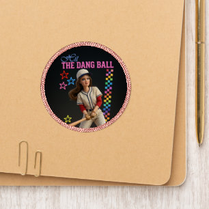 Hit The Dang Ball Funny Baseball Mom Doll Face Patch