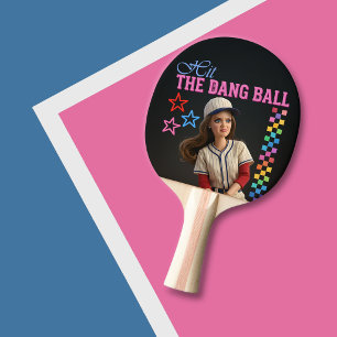 Hit The Dang Ball Funny Baseball Mom Doll Face Ping Pong Paddle
