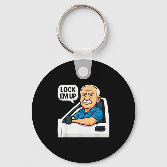 Hit The Road Dude Lock Em' Up Funny For Men Women  Keychain (Front)