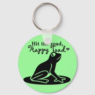 Hit The Road, Happy Toad Cute Green Key Chain