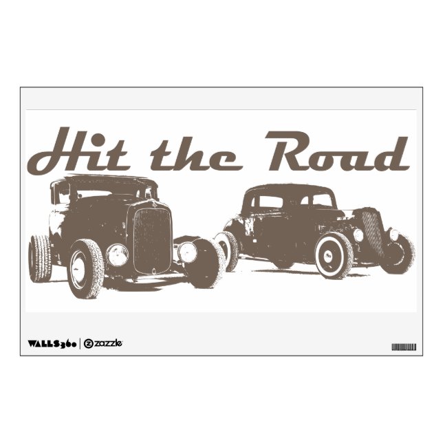 Hit the Road - Hot Rods brown version Wall Sticker (Front)