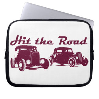 Hit the Road - Hot Rods original design burgundy Laptop Sleeve