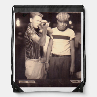 hit the target and win a kewpie doll drawstring bag