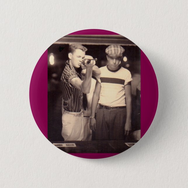 hit the target and win a kewpie doll pinback button (Front)