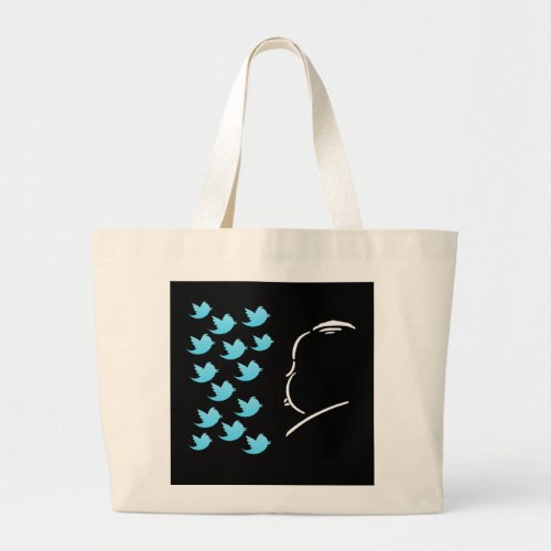 Hitch and Tweets Large Tote Bag