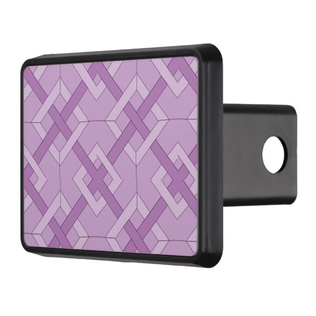 Hitch Cover - Interlocking Squares in Purples (Left)