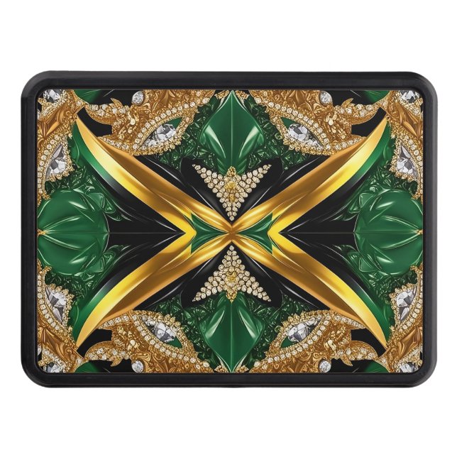 Hitch cover with Jamaica Colors (Front)