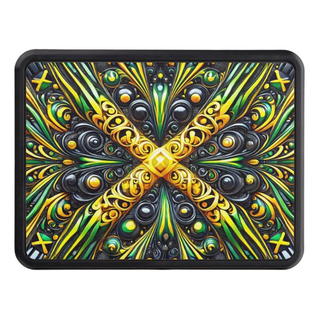 Hitch cover with Jamaican Colors (Front)