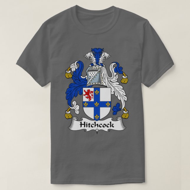 Hitchcock Coat of Arms Family Crest  T-Shirt (Design Front)
