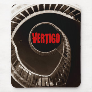Hitchcock-esque Vertigo Dark Circular Stairwell Mouse Pad