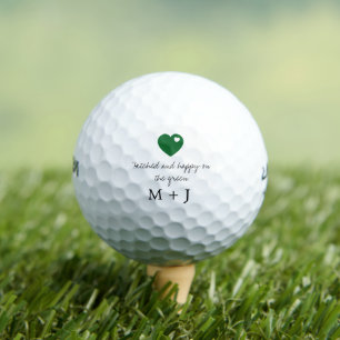 'Hitched and Happy on the Green' Wedding Favor  Golf Balls