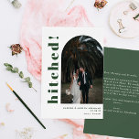 Hitched Arch Photo Typography Wedding Elopement  Announcement at Zazzle