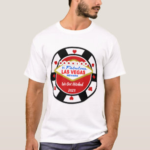 Hitched in Vegas Poker Chip T-Shirt