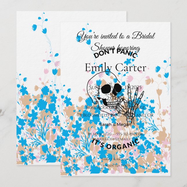 Hitchhiker’s Guide Art | Minimalist Cult Classic Invitation (Front/Back)