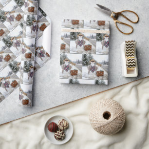 Hitchhiking Snow Woman with Florida Sign Wrapping Paper