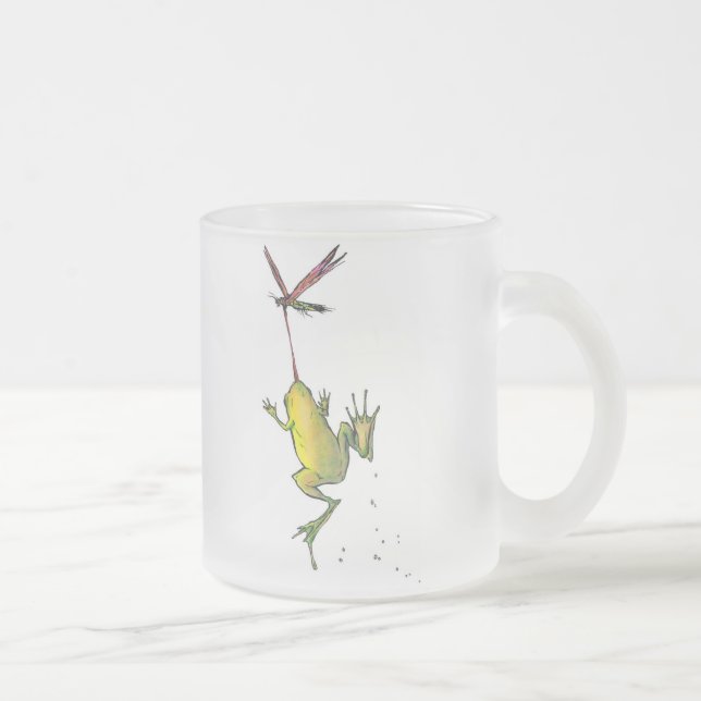 Hitchin' a Ride Frosted Glass Coffee Mug (Right)