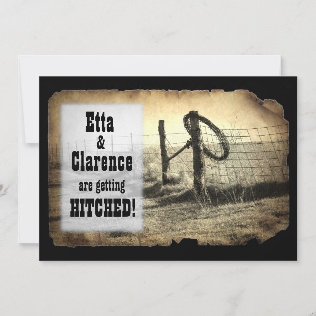 Hitching Post Wedding Invitation (Front)