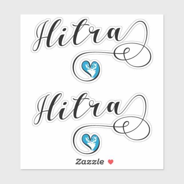 Hitra Flag Heart, Norway Sticker (Sheet)