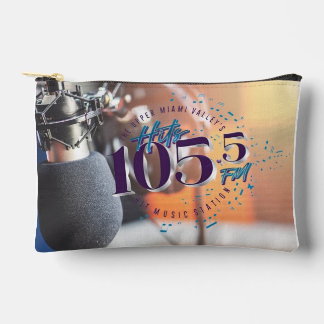 Hits 105.5 Print Cut Sew Small Accessory Pouch (Front)
