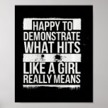 Hits Like A Girl Karate Power Message  Poster