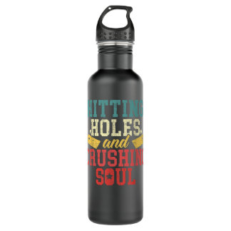 Hitting Holes Crushing Souls Cornhole Player Stainless Steel Water Bottle